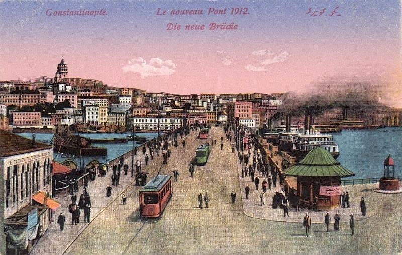 Стамбул: Галатский мост в 1912